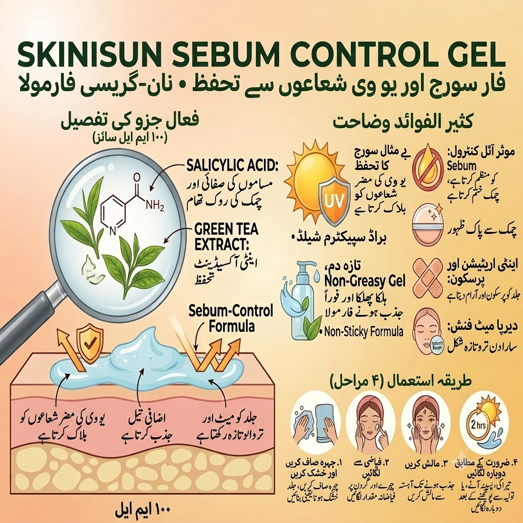 SKINISUN SEBUM CONTROL GEL 100ML FOR SUN RAYS PROTECTION