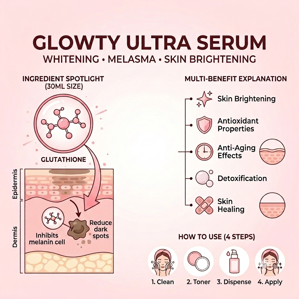 GLOWTY ULTRA SERUM 30ML FOR SKIN WHITENING & BRIGHTENING